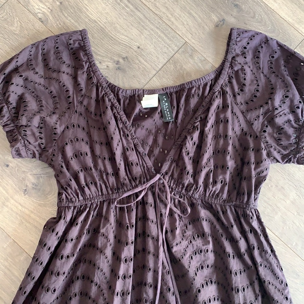 La Blanca Brown Eyelet Cotton CoverUp